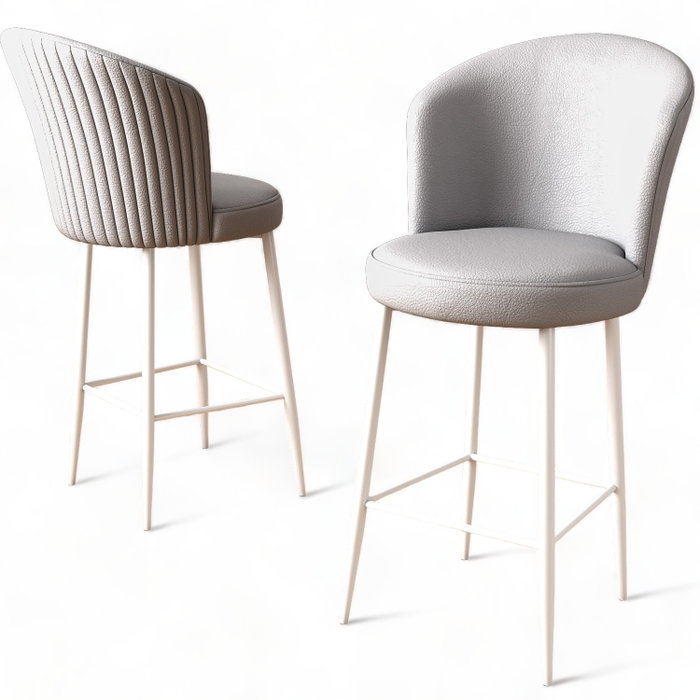 Hanah Home Uras Juego de 2 Taburetes de Bar Gris y Blanco Hanah Home Uras Juego de 2 Taburetes de Bar Gris y Blanco